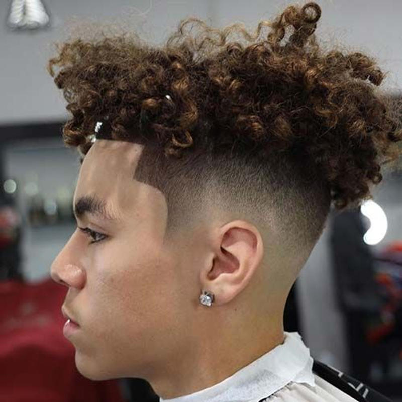 Mid Taper Fade Curly Hair