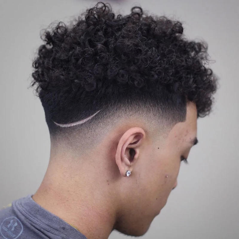Mid Taper Fade Curly Hair