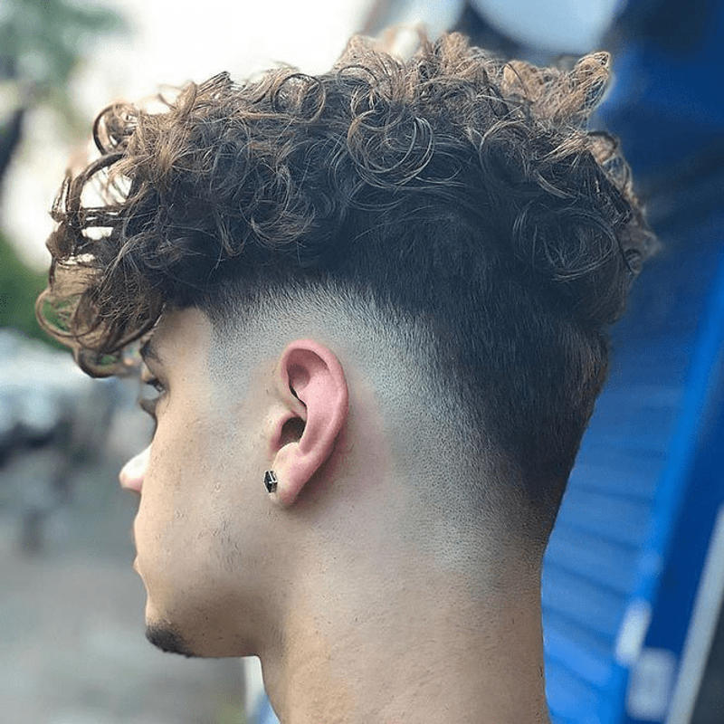 High Taper Fade Curly Hair