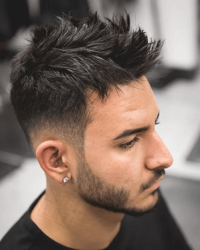 Low Taper Fade Messy Top