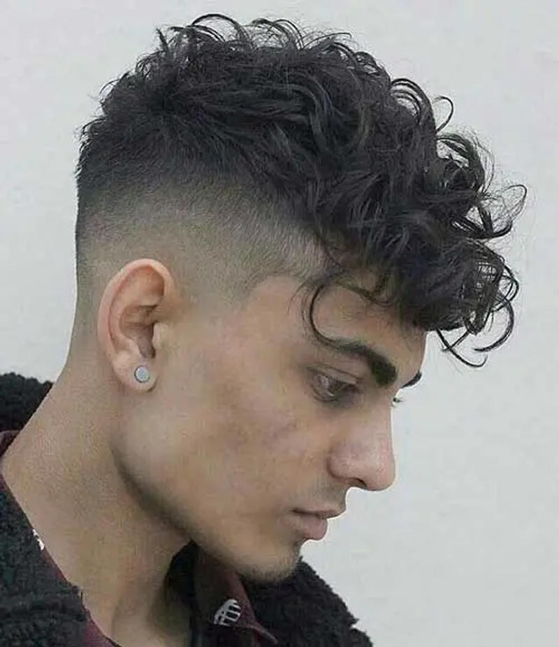 Curly Taper Fade Haircut