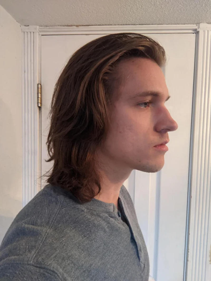 Straight Hair Wolf Cut Men 