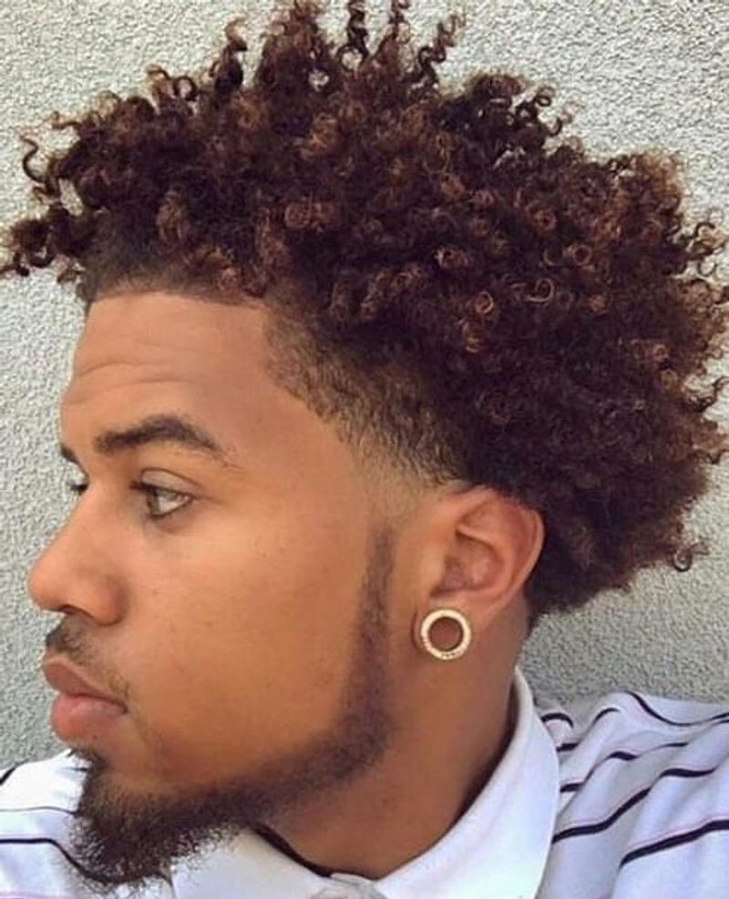 Mid Taper Fade Curly Hair