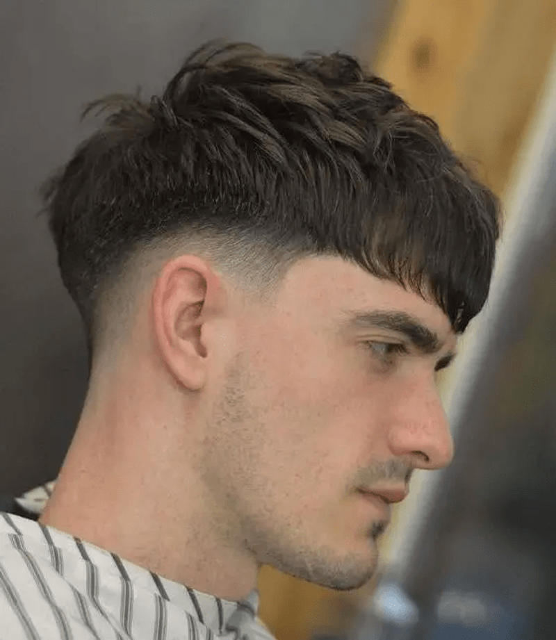 Low Taper Fade Messy Top