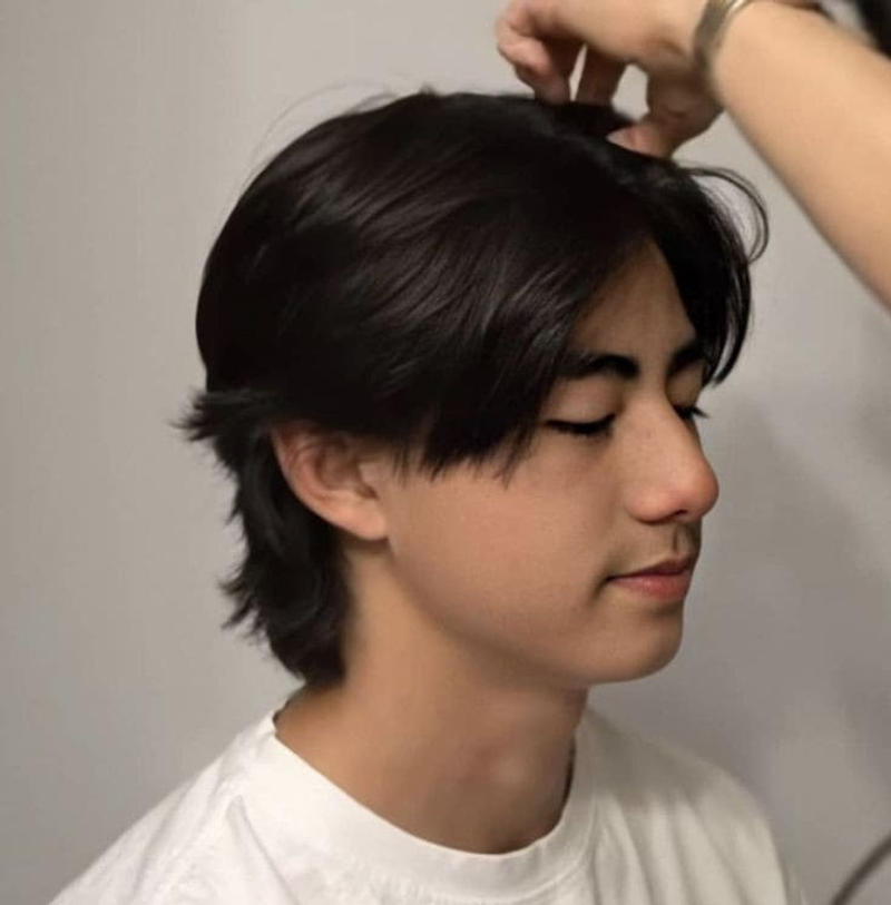Straight Hair Wolf Cut Men 