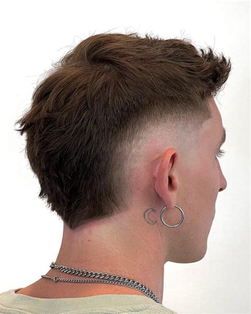 Mid Taper Fade Straight Hair