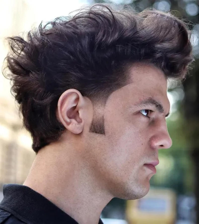 Wolf Cut Men Wavy