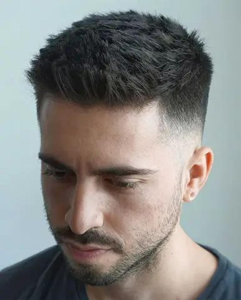 Mid Taper Fade Short Hair