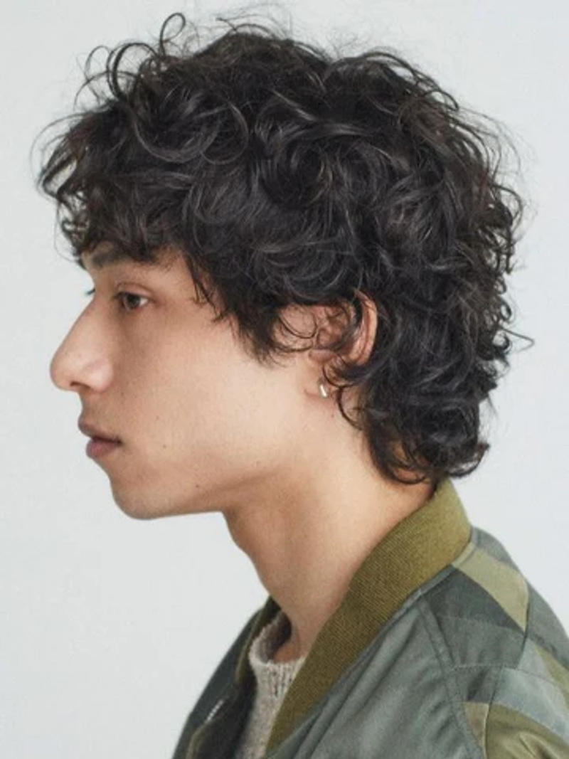 Wolf Cut Men Wavy