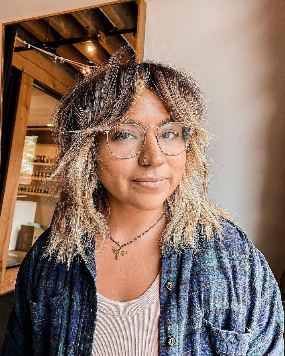curtain bangs with glasses