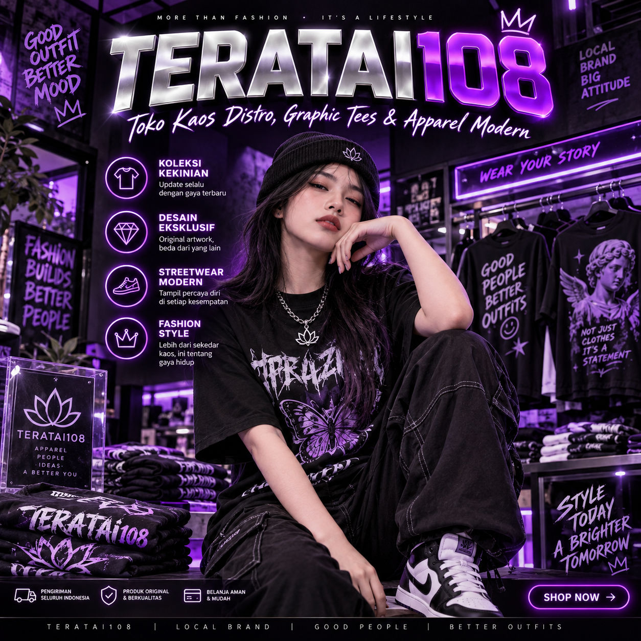 TERATAI108: Toko Kaos Distro, Graphic Tees & Apparel Modern 