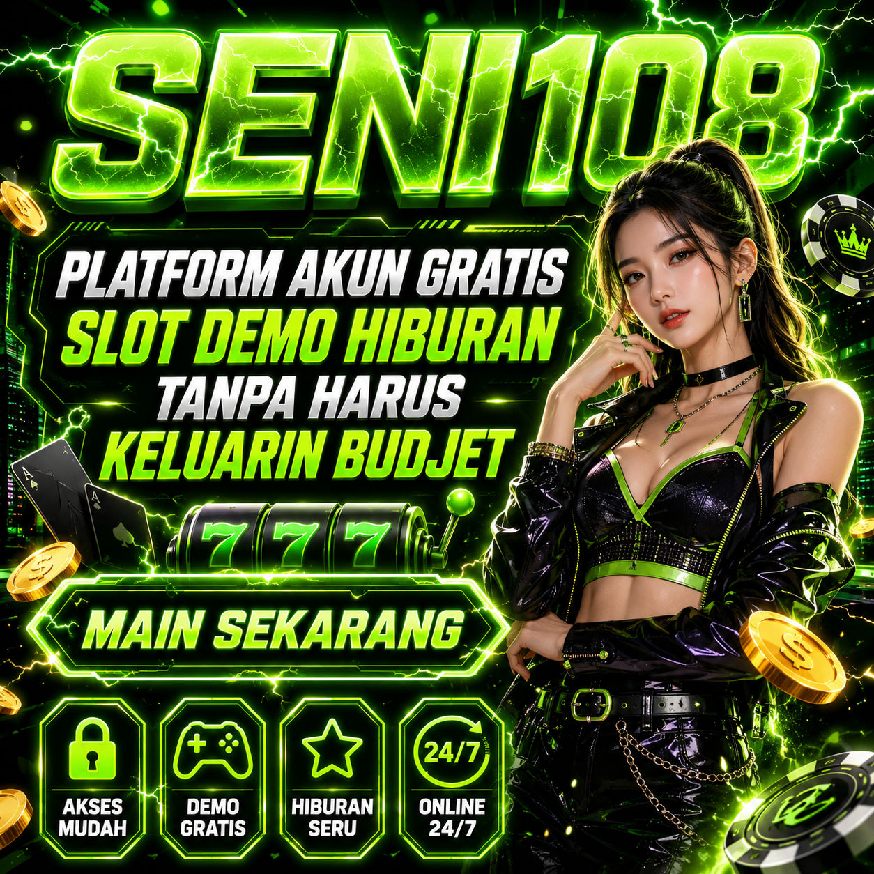 Thumbnail 1 of 3, Poster, SENI108 | Platform Akun Gratis Slot Demo Hiburan Tanpa Harus Keluarin Budjet designed and sold by SENI108.