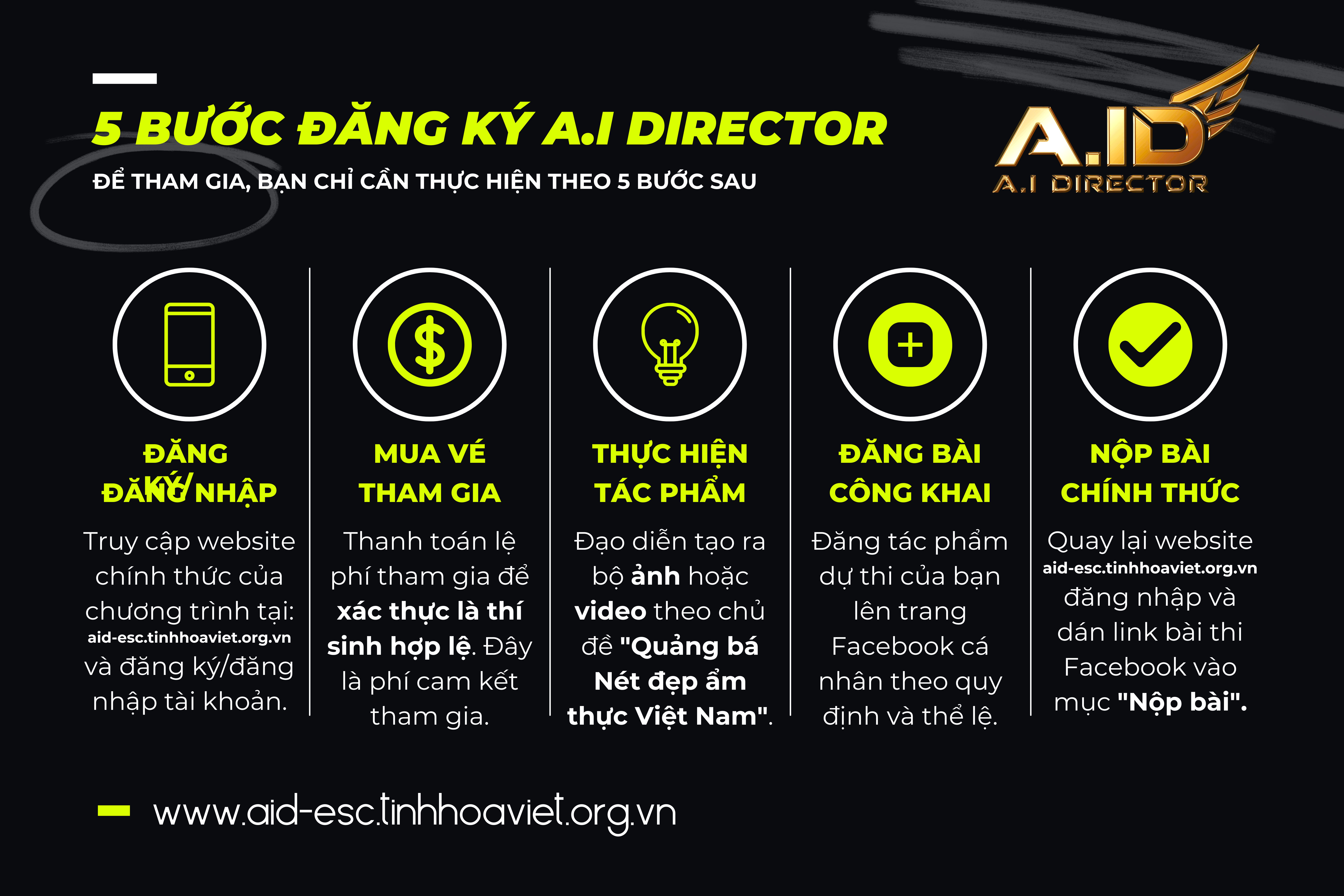 Hướng dẫn đ ăng ký 5 bước - Hành trình Đạo diễn A.I