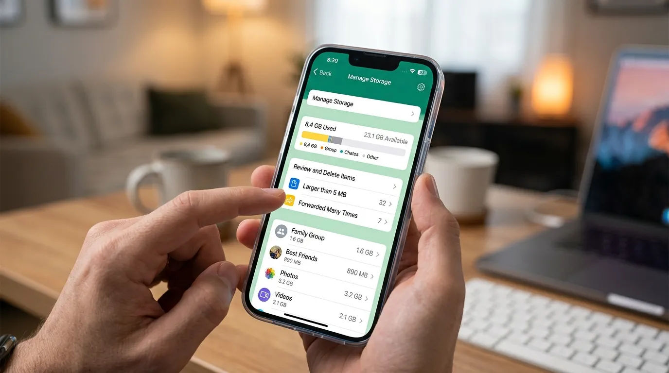 Pengaturan penyimpanan WhatsApp pada perangkat iOS