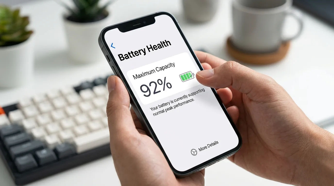 Pemeriksaan kesehatan baterai smartphone melalui menu sistem