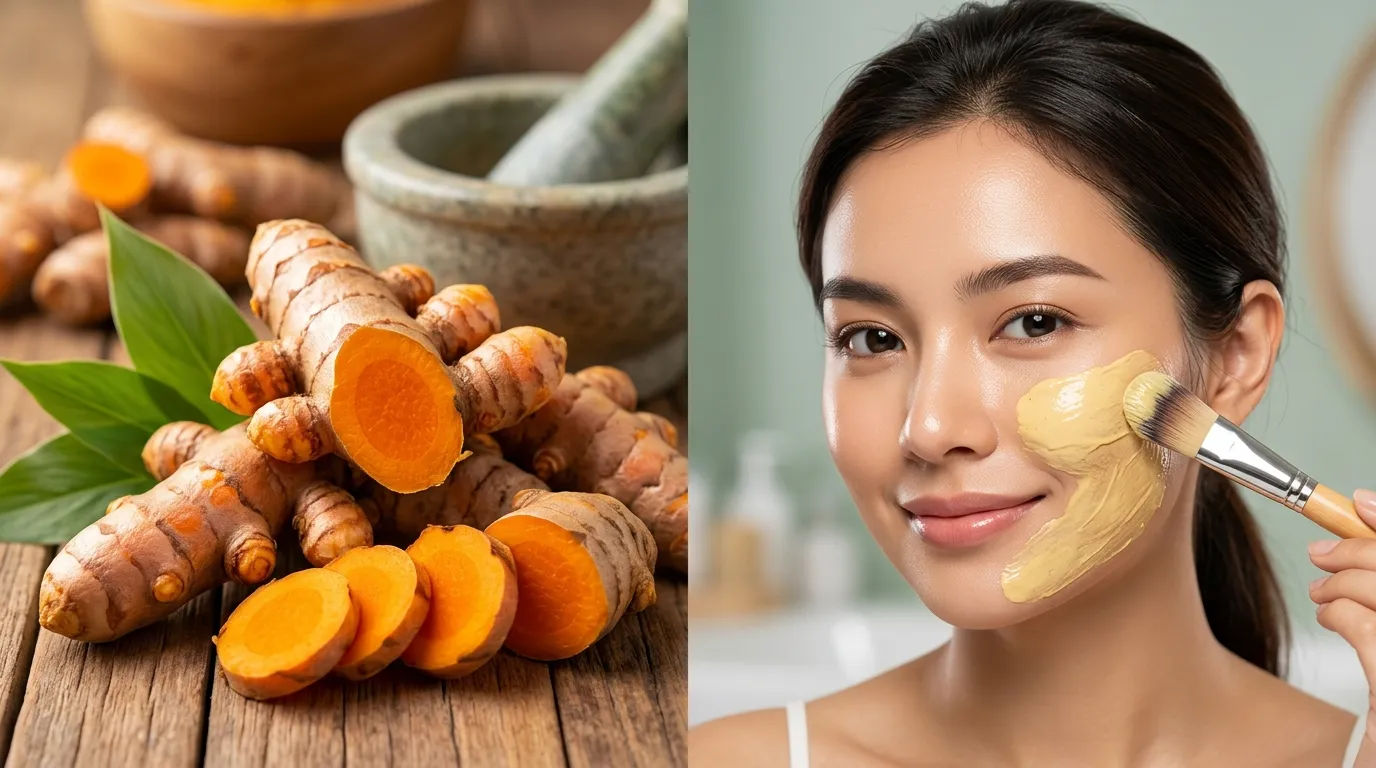 Aplikasi masker wajah tradisional berbahan temulawak dan madu