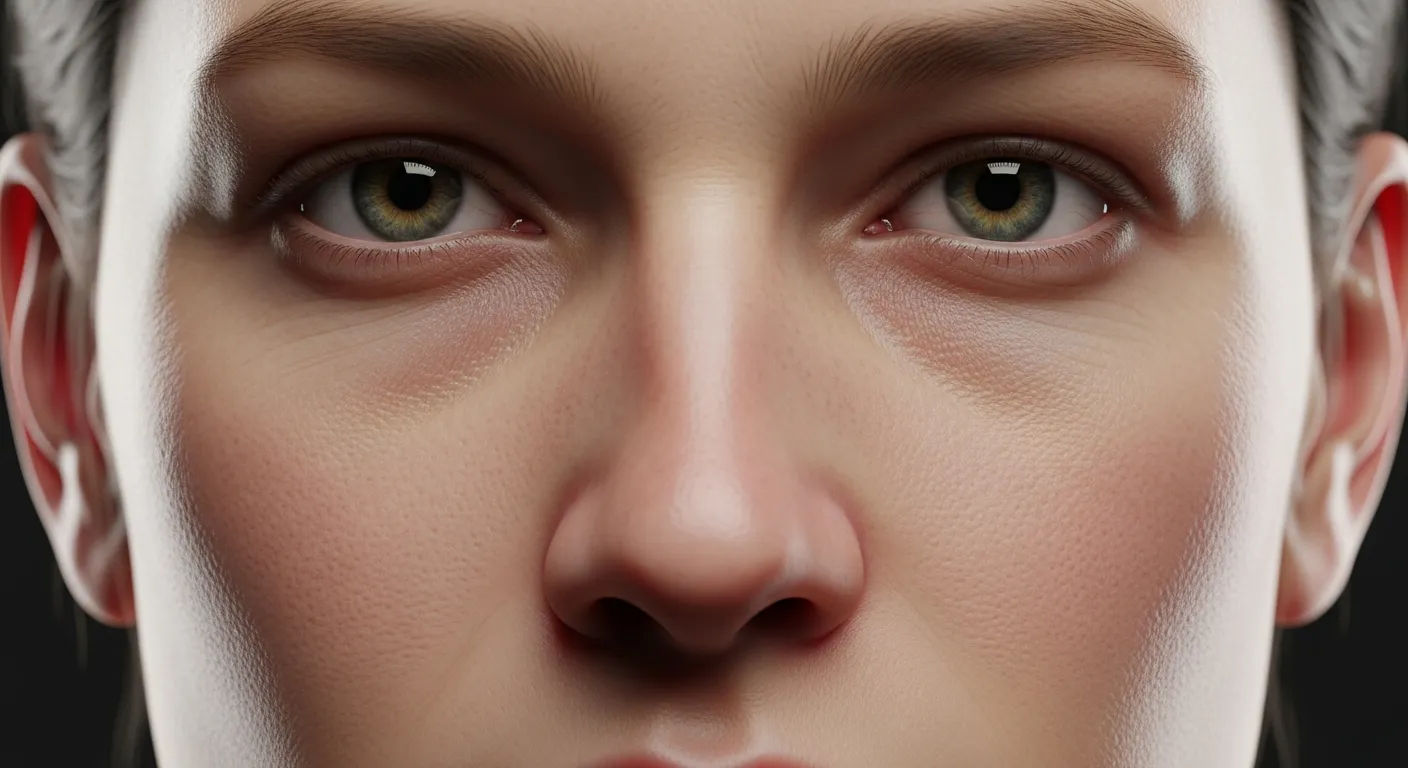 Detail tekstur kulit wajah yang dihasilkan oleh Muse Glimmer
