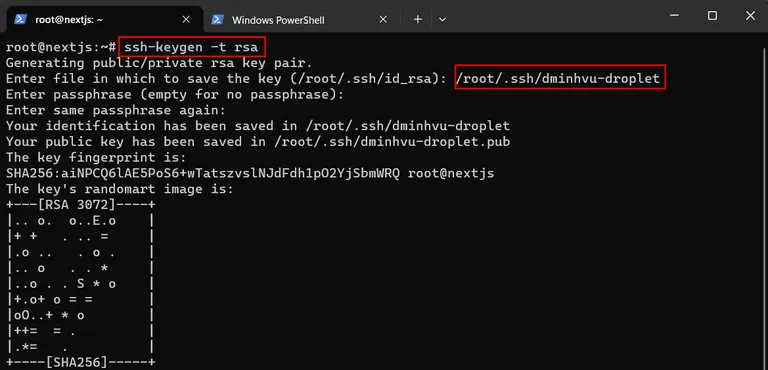 Create SSH Key Pair on Droplet