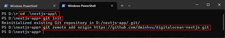 Initialize Git for Next.js App