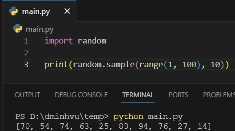 Generate 10 Random Integers Between 1 and 100 in Python