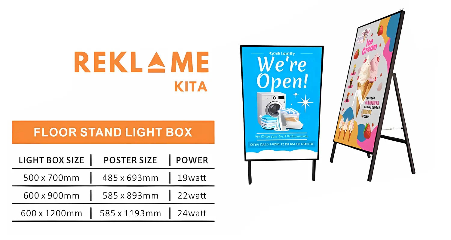 slim light box standing