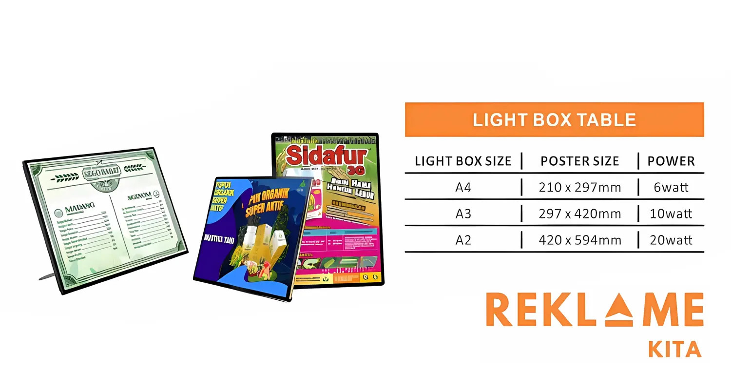 menu light box tipis