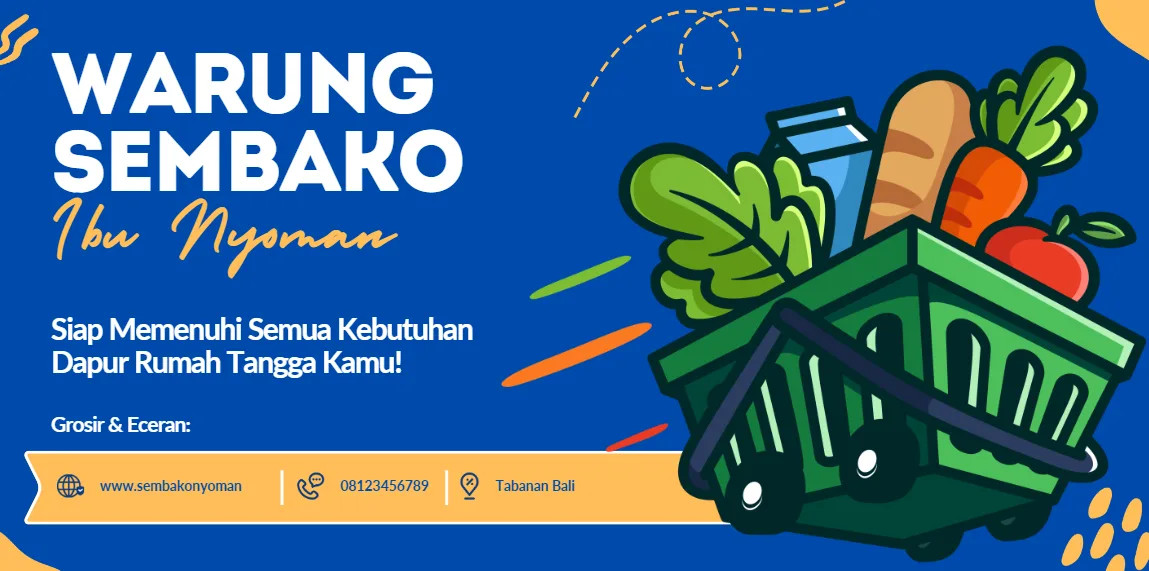 ide banner sembako kartun