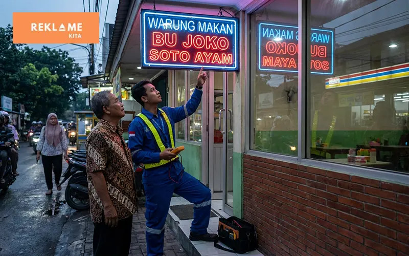 Merawat neon box adalah langkah penting untuk menjaga tampilan tetap bersih, terang, dan profesional.
