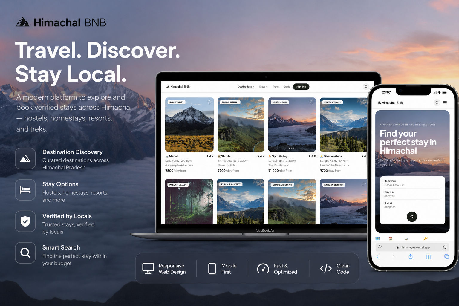 InHimalayas — booking homepage