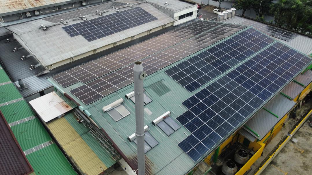 Industrial rooftop solar panel installation at a factory in Taman Maluri, Kepong, by Inhome Solar