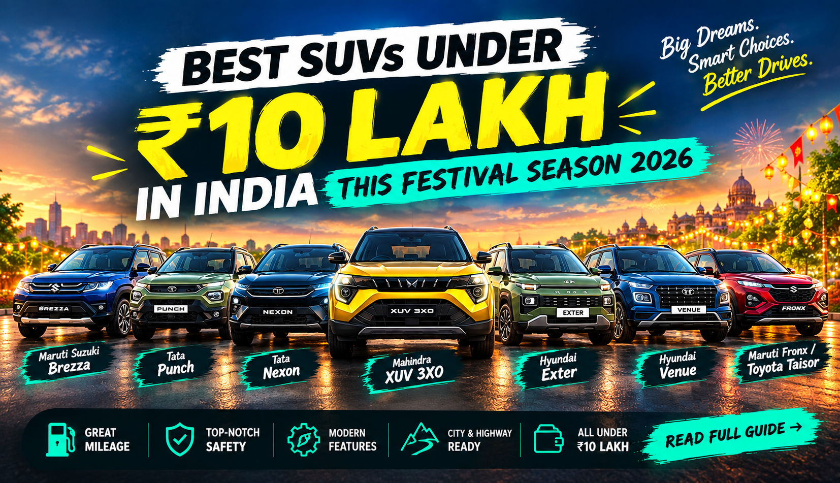 Best SUVs under 10 lakh in india this festival season 2026