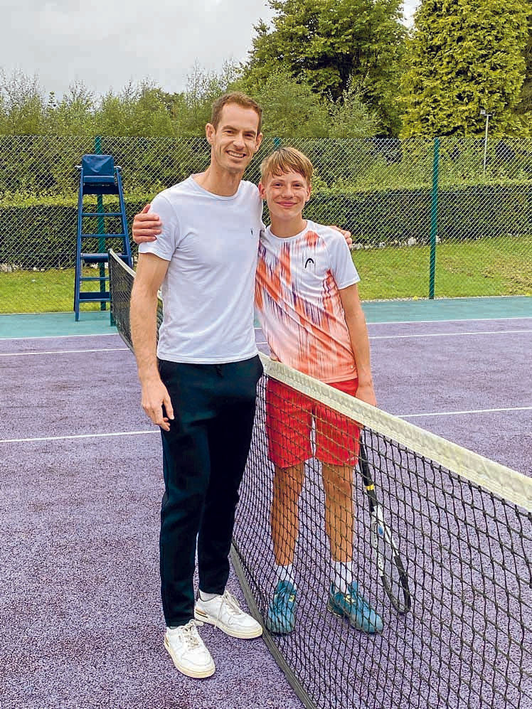 Teen gets tennis tips from Andy Murray