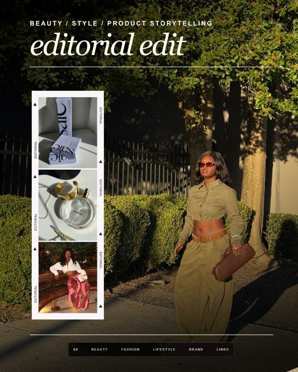 Editorial Edit custom creator portfolio website demo for fashion and lifestyle creators