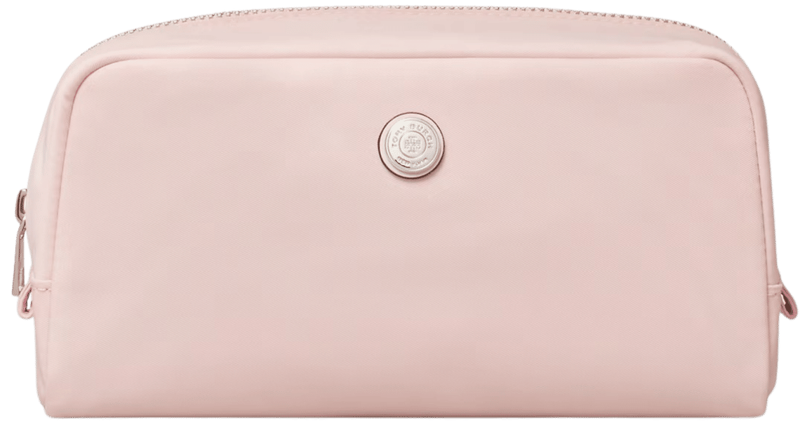 Soft pink makeup bag