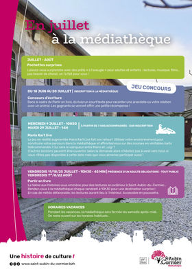Activités médiathèque – juillet 2025
