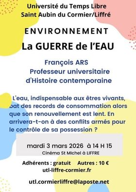Conférence UTL – la guerre de l’eau