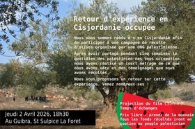PROJECTION • Retour d’expérience en Cisjordanie occuppée