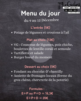 Le menu du jour