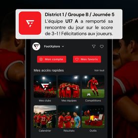 Les notifications des résultats arrivent sur footXplore