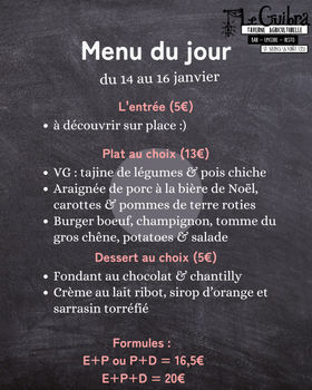 Restaurant 14 au 16 janvier