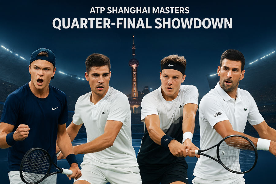 tennis players in the quarter final match of atp shanghai masters