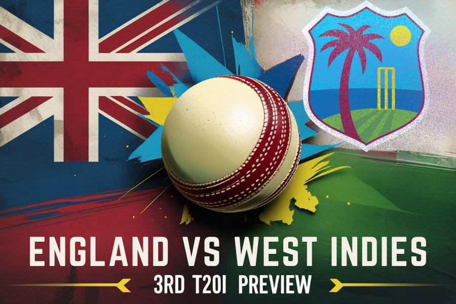 the flags of england and west indies and a cricket ball