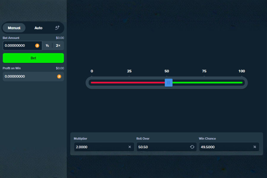 demo play of dice on stake originals