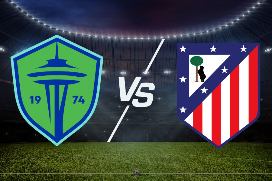 the logos of seattle sounders and atletico madrid