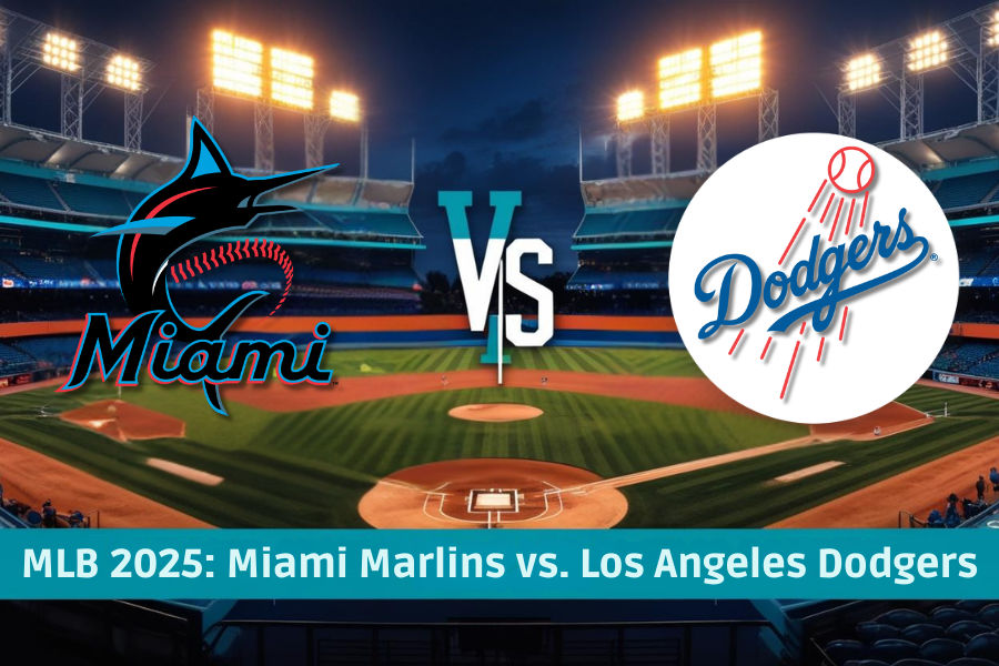 the match between Miami Marlins and Los Angeles Dodgers