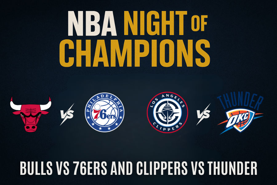 bulls and 76ers and clippers and thunder nba logos