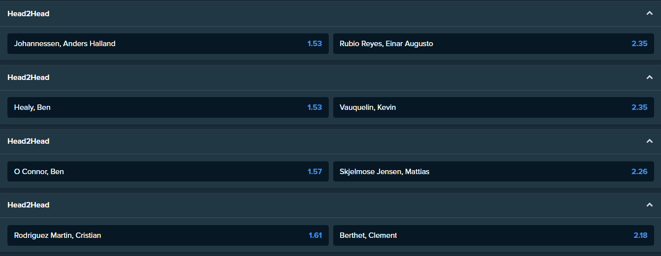the head to head betting odds from stake.com for the tour de france stage 12