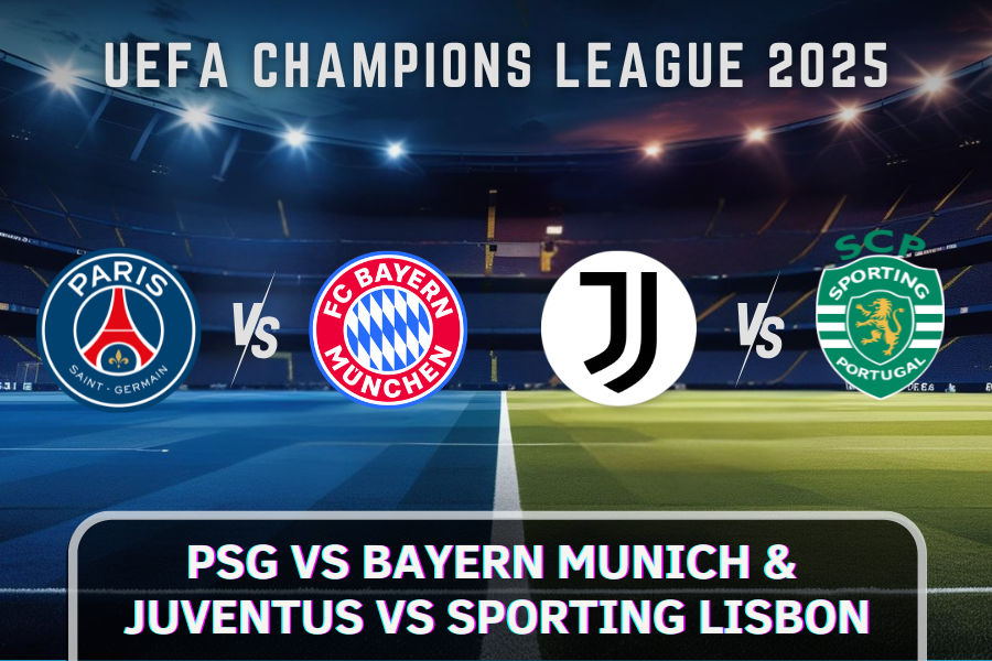 sporting cp and juventus and bayern munich and psg uefa matches