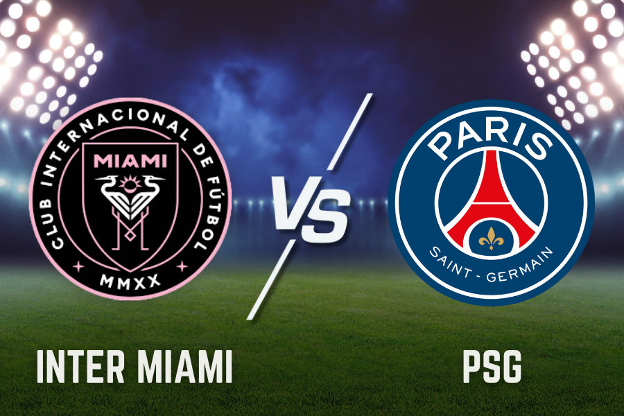 the logos of inter miami and psg