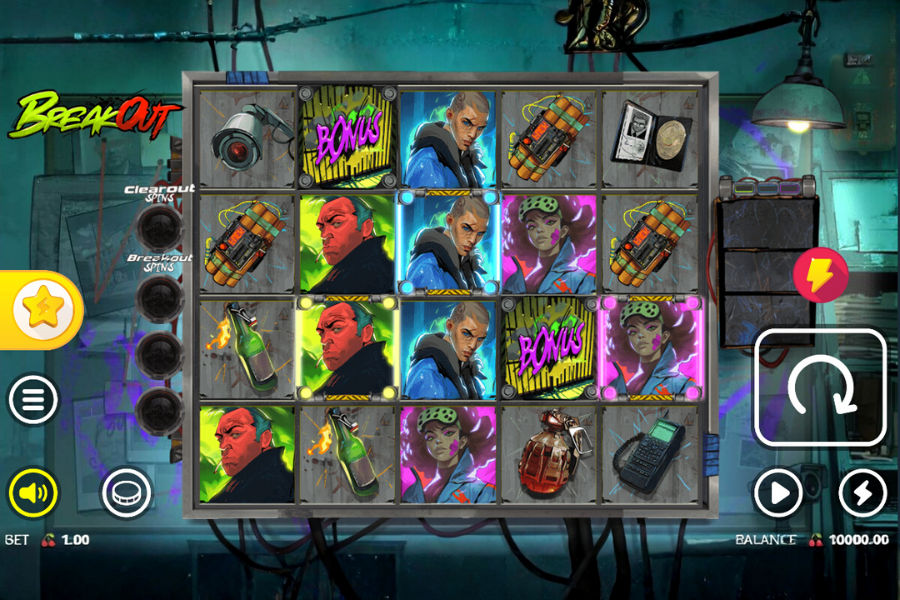demo play of the breakout slot on stake